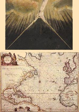 Blake's compass and hemisphere map