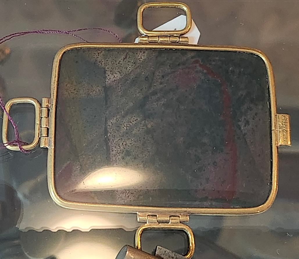Blood stone amulet at the Pioneer Memorial Museum of the Daughters of Utah Pioneers in Salt Lake City, Utah